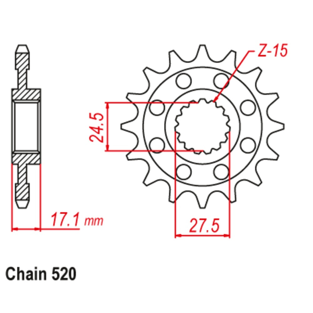 SUPERSPROX Front Sprocket Alternate Pitch Stealth For DUCATI 10S-748-15 | Australian Moto Spares