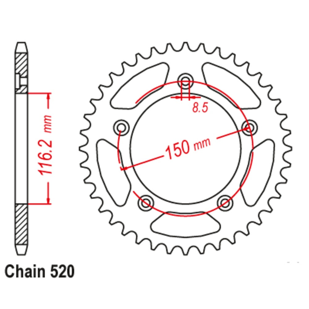 New SUPERSPROX 42T Sprocket Steel - Rear For APRILIA RS250 11-028-42 | Australian Moto Spares