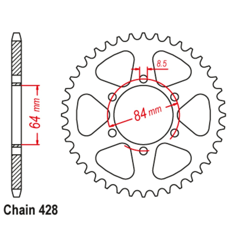 New SUPERSPROX 45T Sprocket Steel - Rear For HONDA CT90 11-053-45 | Australian Moto Spares