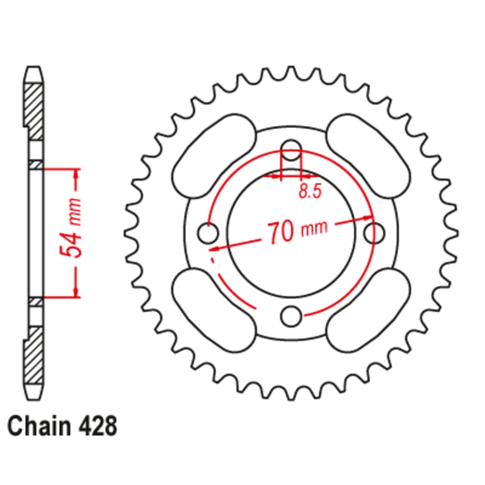 New SUPERSPROX 45T Sprocket Steel - Rear For HONDA CT110 AUST POST 11-059-45 | Australian Moto Spares