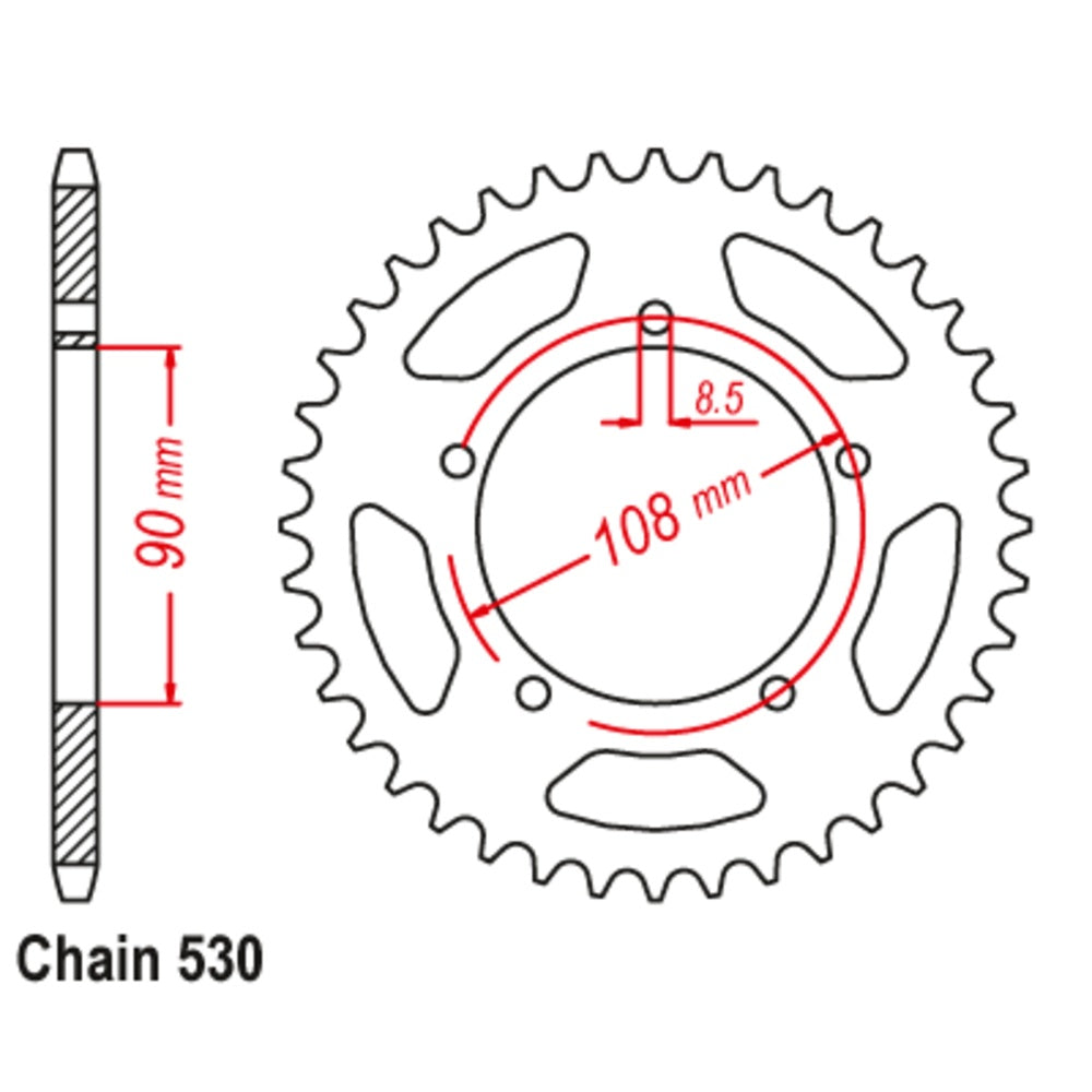 New MTX 40T Sprocket Steel - Rear For DUCATI 11-1022-40 | Australian Moto Spares