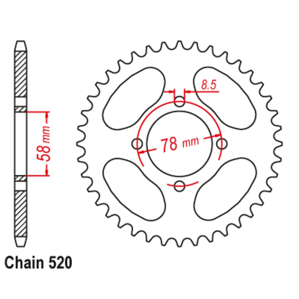 New SUPERSPROX 35T Sprocket Steel - Rear For SUZUKI GT200 X5, GT185 11-103-35 | Australian Moto Spares