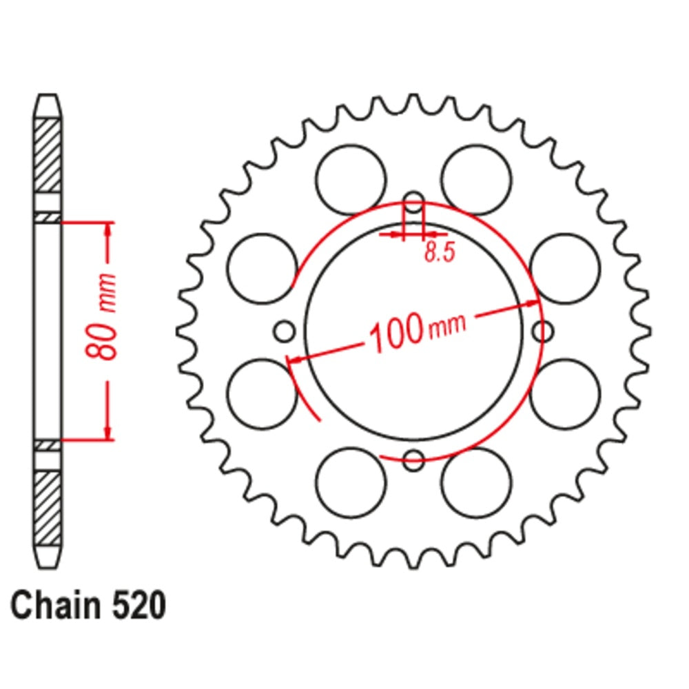 New MTX Rear Sprocket Steel Alternate Pitch For SCORPA 11-113-46