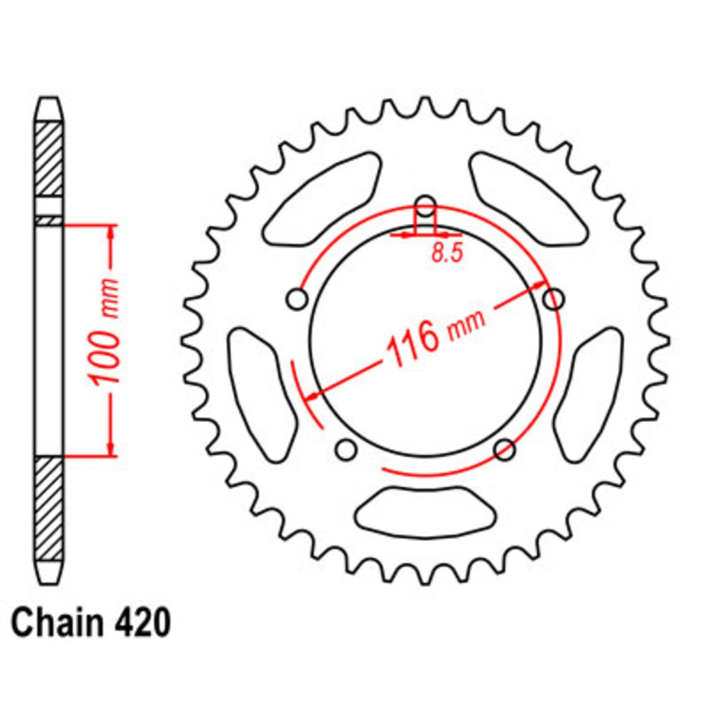 New SUPERSPROX 46T Sprocket Steel - Rear For KAWASAKI, SUZUKI 11-121-46 | Australian Moto Spares