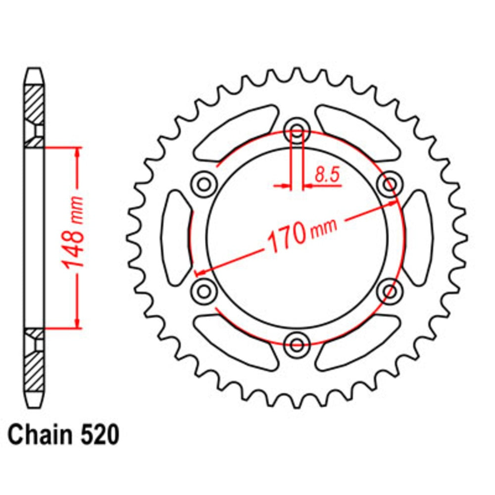 New SUPERSPROX 50T Sprocket Steel - Rear For SUZUKI 11-142-50 | Australian Moto Spares