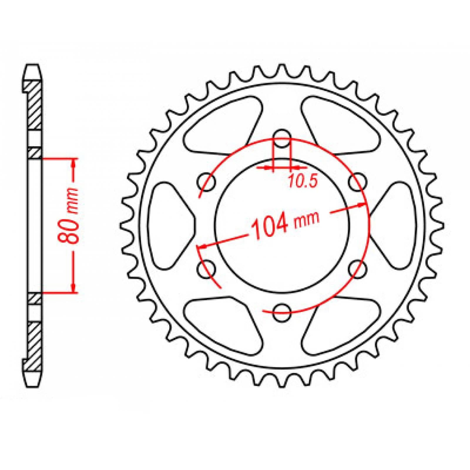 New MTX 1489 Steel Sprocket - Rear #525 (48T) #11-146-48 | Australian Moto Spares