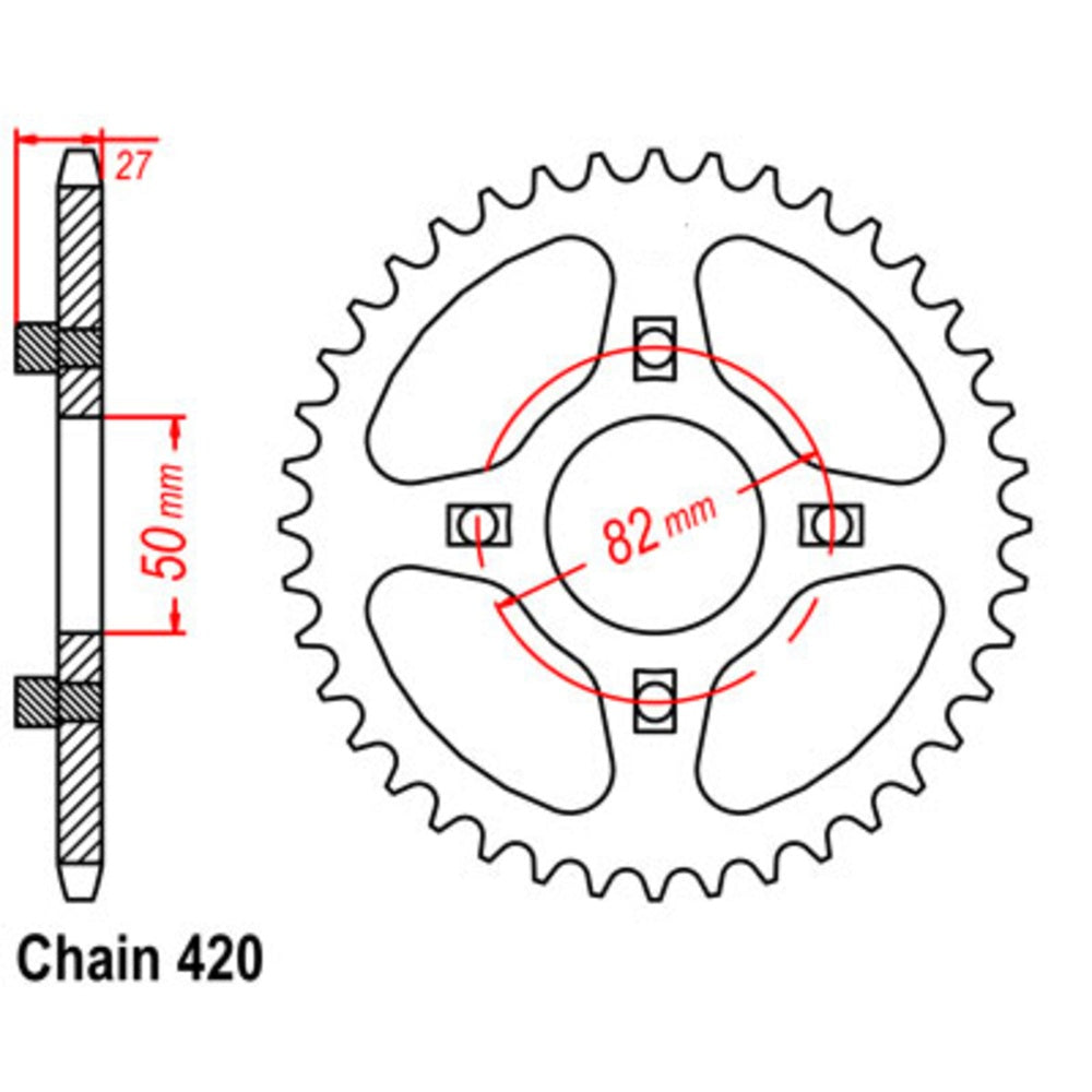 New SUPERSPROX 48T Sprocket Steel - Rear For HONDA 11-153-48 | Australian Moto Spares