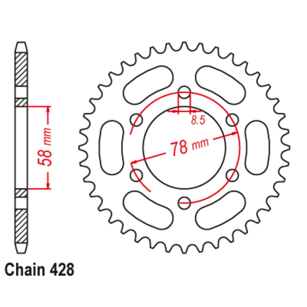 New SUPERSPROX 37T Sprocket Steel - Rear For KAWASAKI KH100 11-173-37 | Australian Moto Spares