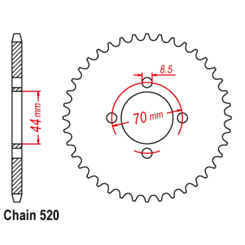 New MTX 22T Sprocket Steel - Rear For KAWASAKI, SUZUKI 11-1795-22 | Australian Moto Spares