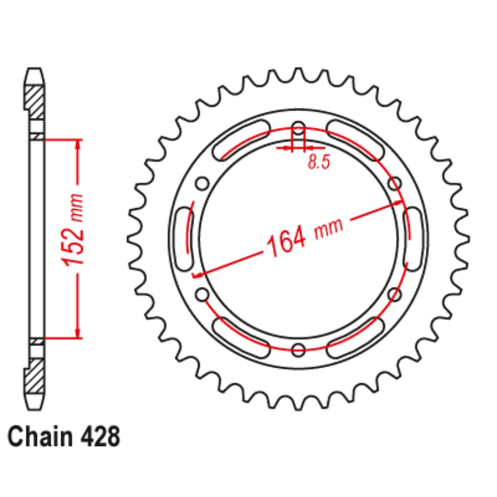 New SUPERSPROX 56T Sprocket Steel - Rear For YAMAHA SR400 11-1839-56 | Australian Moto Spares