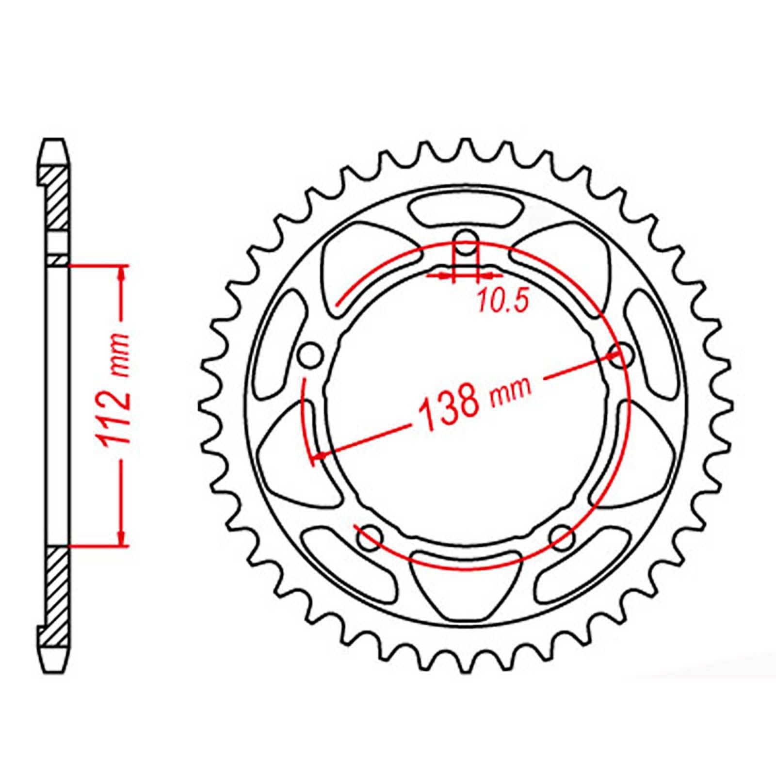 New MTX SPROCKET REAR 1877 41T #525 11-1877-41