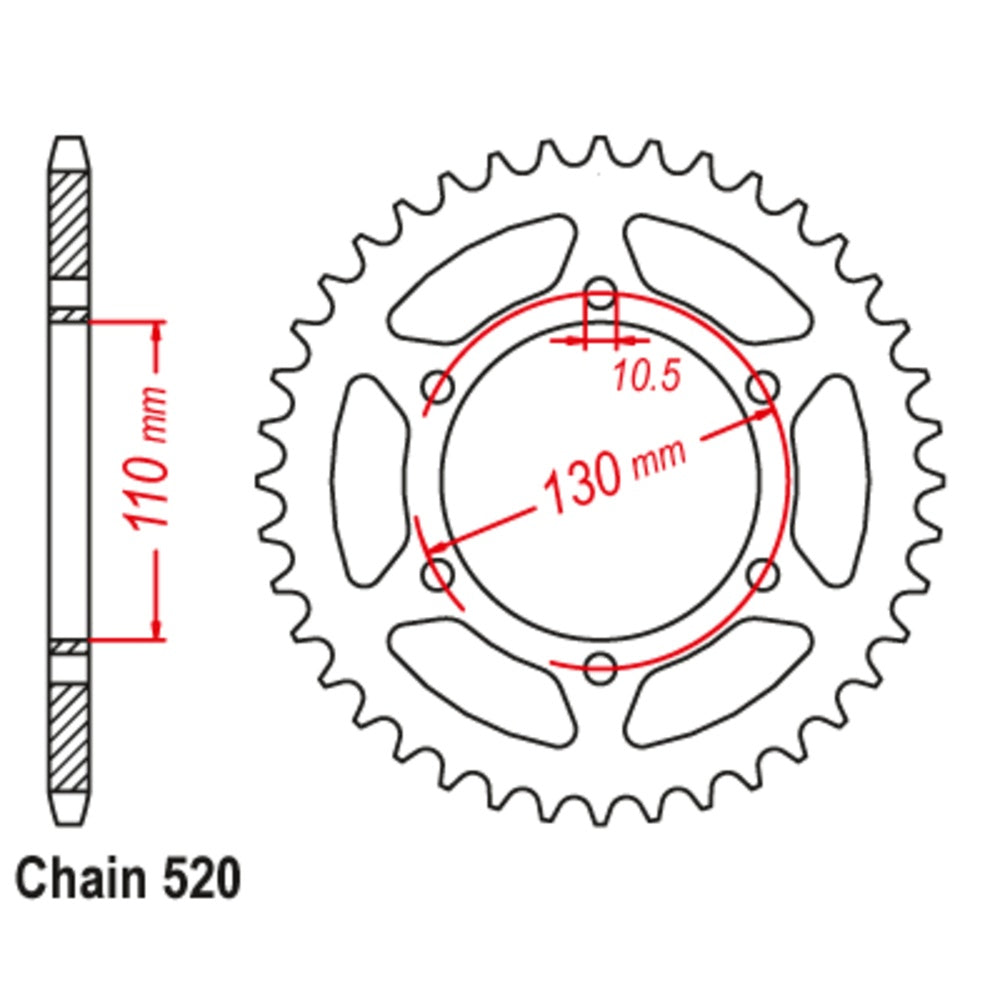 New SUPERSPROX 46T Sprocket Steel - Rear For YAMAHA 11-192-46 | Australian Moto Spares