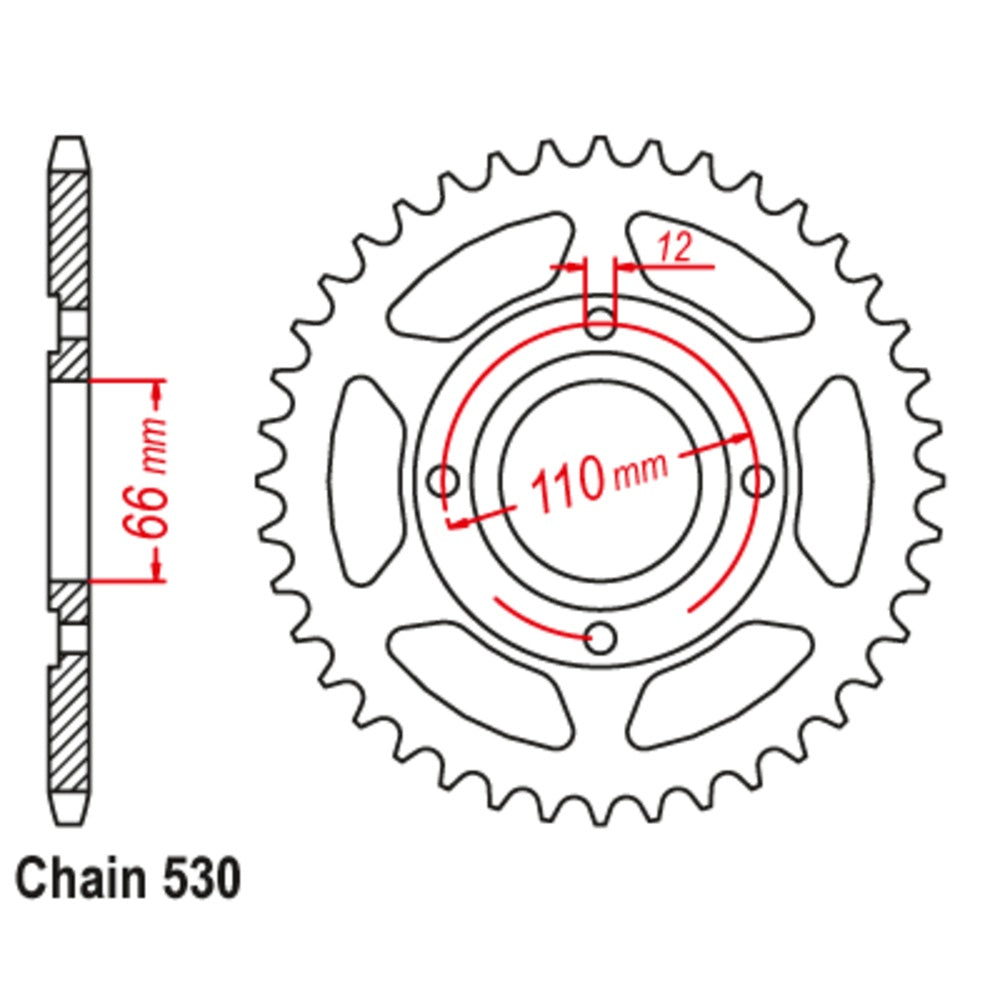 New SUPERSPROX 40T Sprocket Steel - Rear For YAMAHA XS360, RD400 11-1A1-40 | Australian Moto Spares