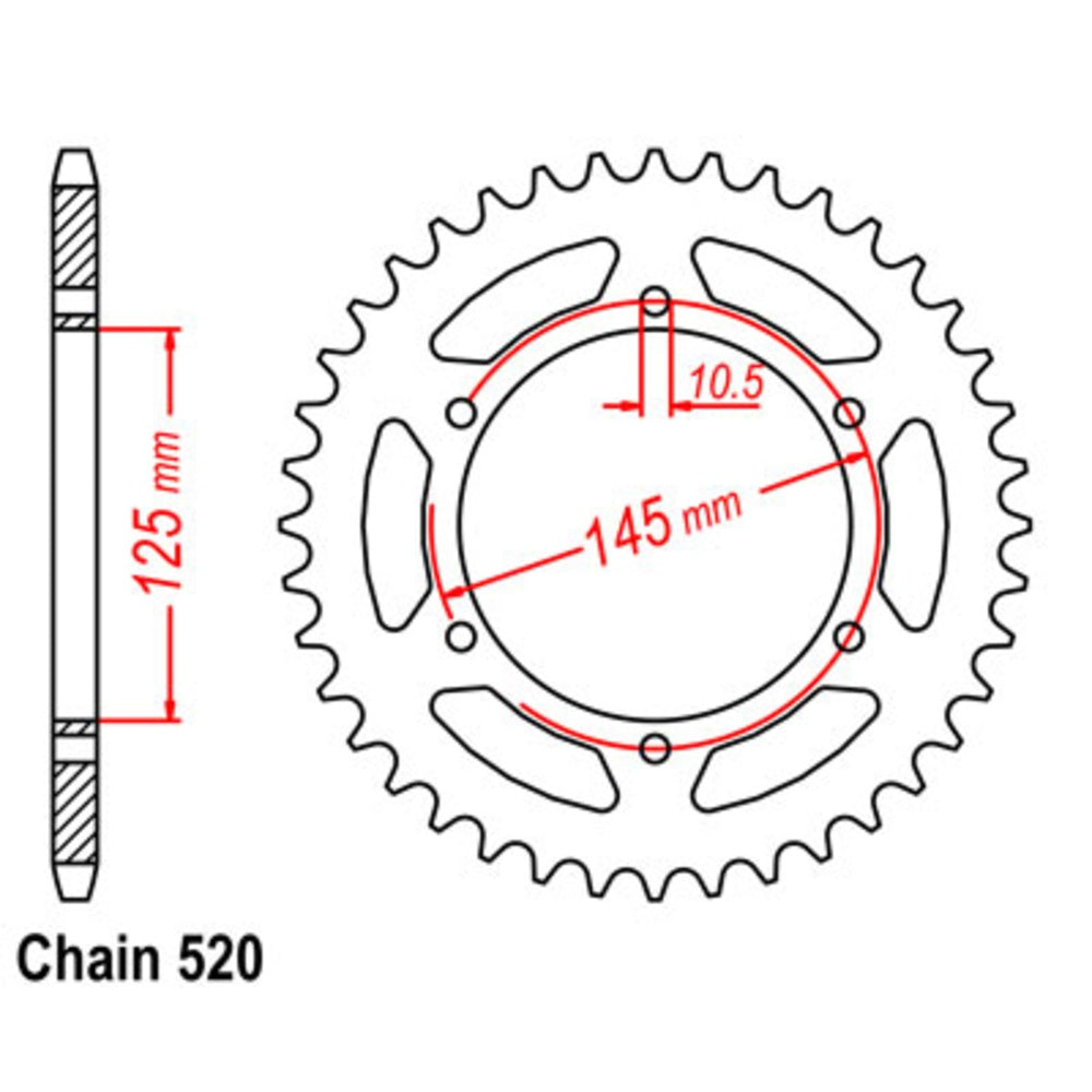 New MTX 46T Sprocket Steel - Rear For YAMAHA 11-1M1-46 | Australian Moto Spares