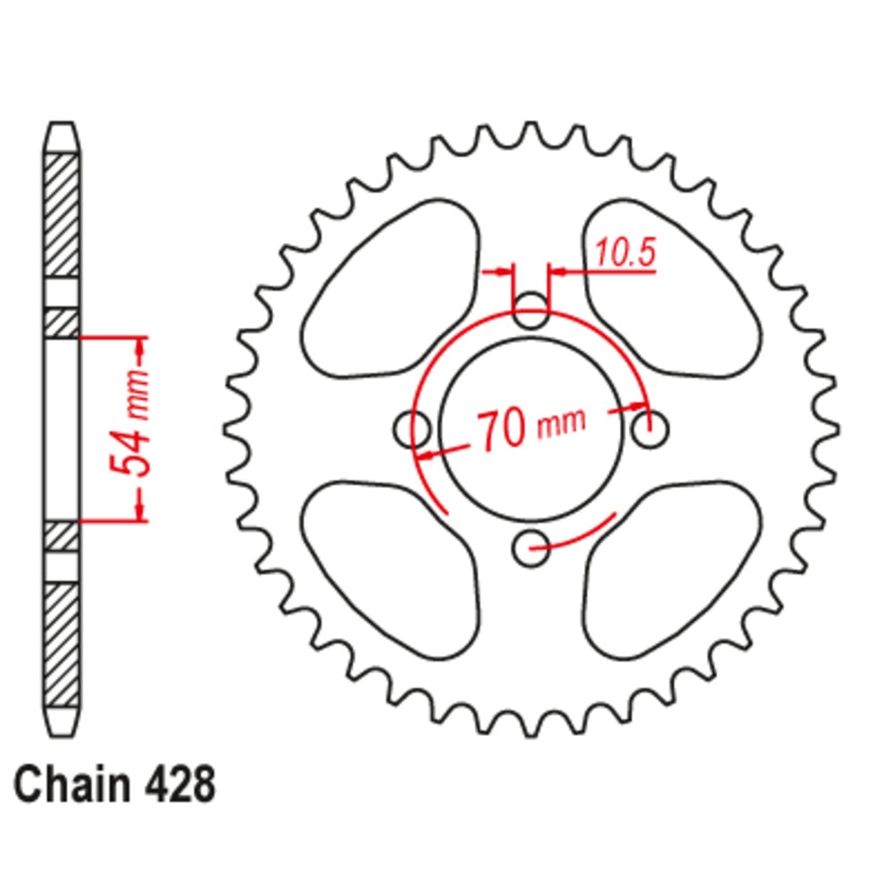 New SUPERSPROX 42T Sprocket Steel - Rear For HONDA CBR125R 11-206-42 | Australian Moto Spares