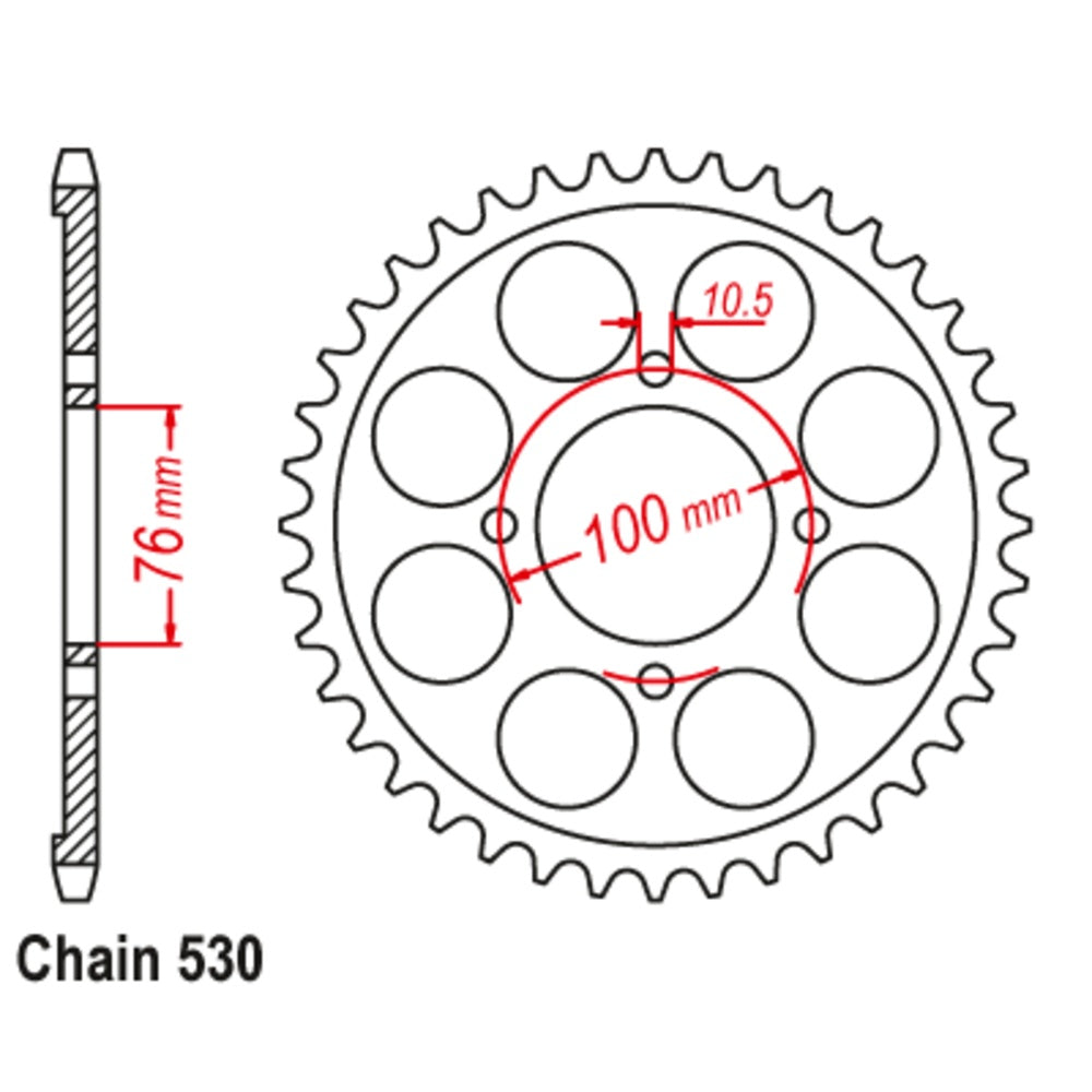 SUPERSPROX 46T Sprocket Steel - Rear For SUZUKI GSX600F, RG500 GAMMA 11-21A-46 | Australian Moto Spares