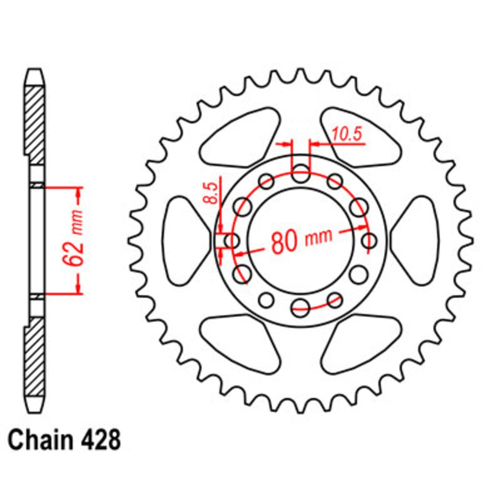 New SUPERSPROX 49T Sprocket Steel - Rear For YAMAHA 11-248-49 | Australian Moto Spares