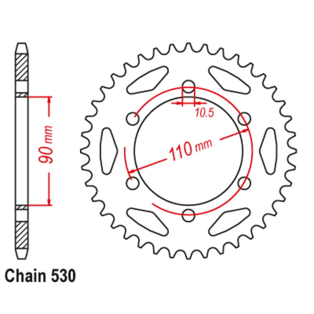 New MTX 34T Sprocket Steel - Rear For YAMAHA 11-256-34 | Australian Moto Spares