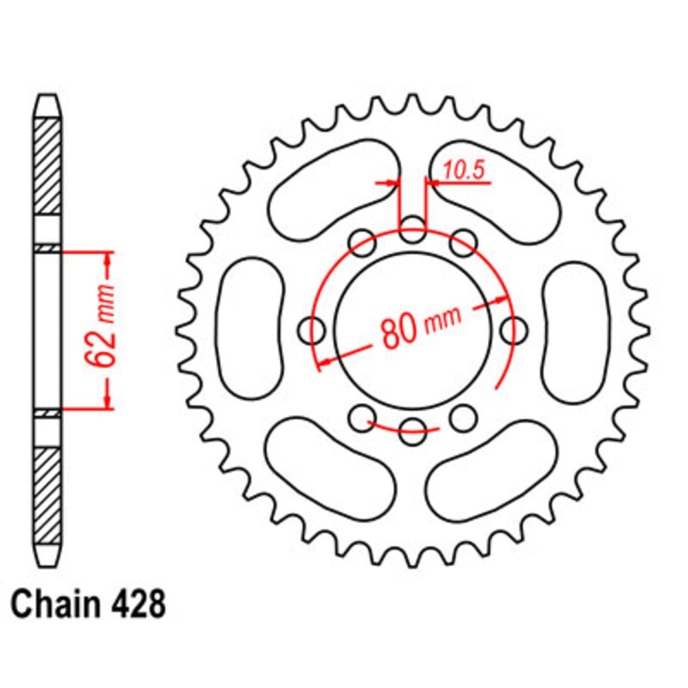 New SUPERSPROX 49T Sprocket Steel - Rear For YAMAHA 11-276-49 | Australian Moto Spares
