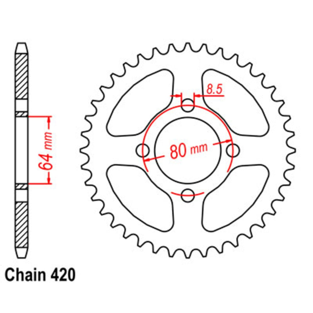 New SUPERSPROX 36T Sprocket Steel - Rear For KAWASAKI KFX50 11-2U2-36 | Australian Moto Spares