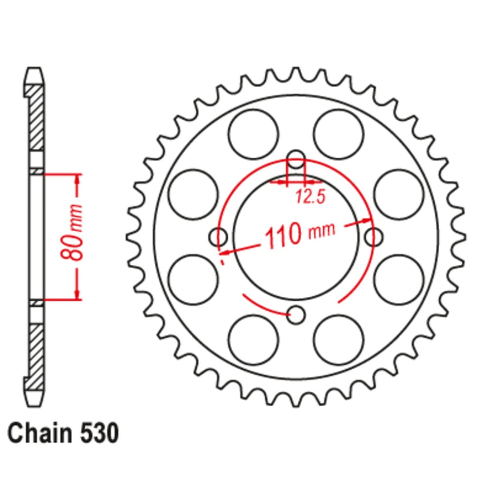 New SUPERSPROX 48T Sprocket Steel - Rear For HONDA 11-300-48 | Australian Moto Spares