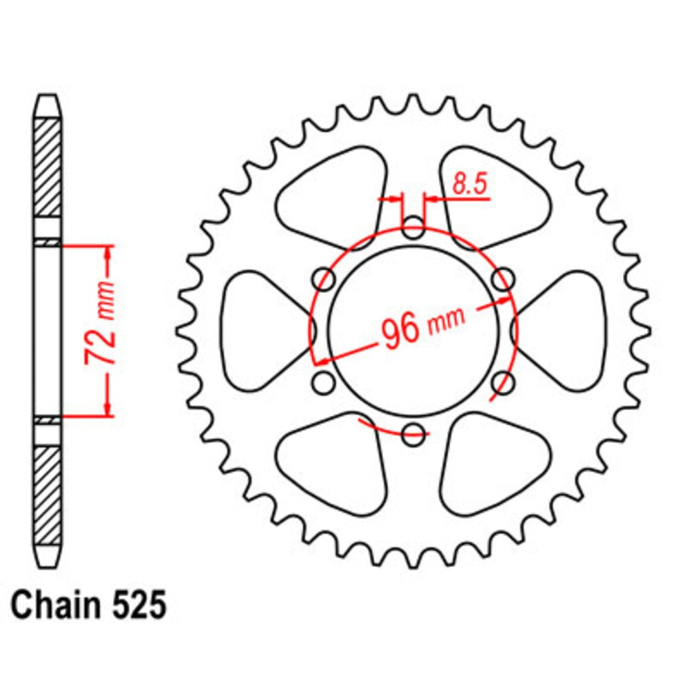 New MTX 42T Sprocket Steel - Rear For SUZUKI 11-301-42 | Australian Moto Spares