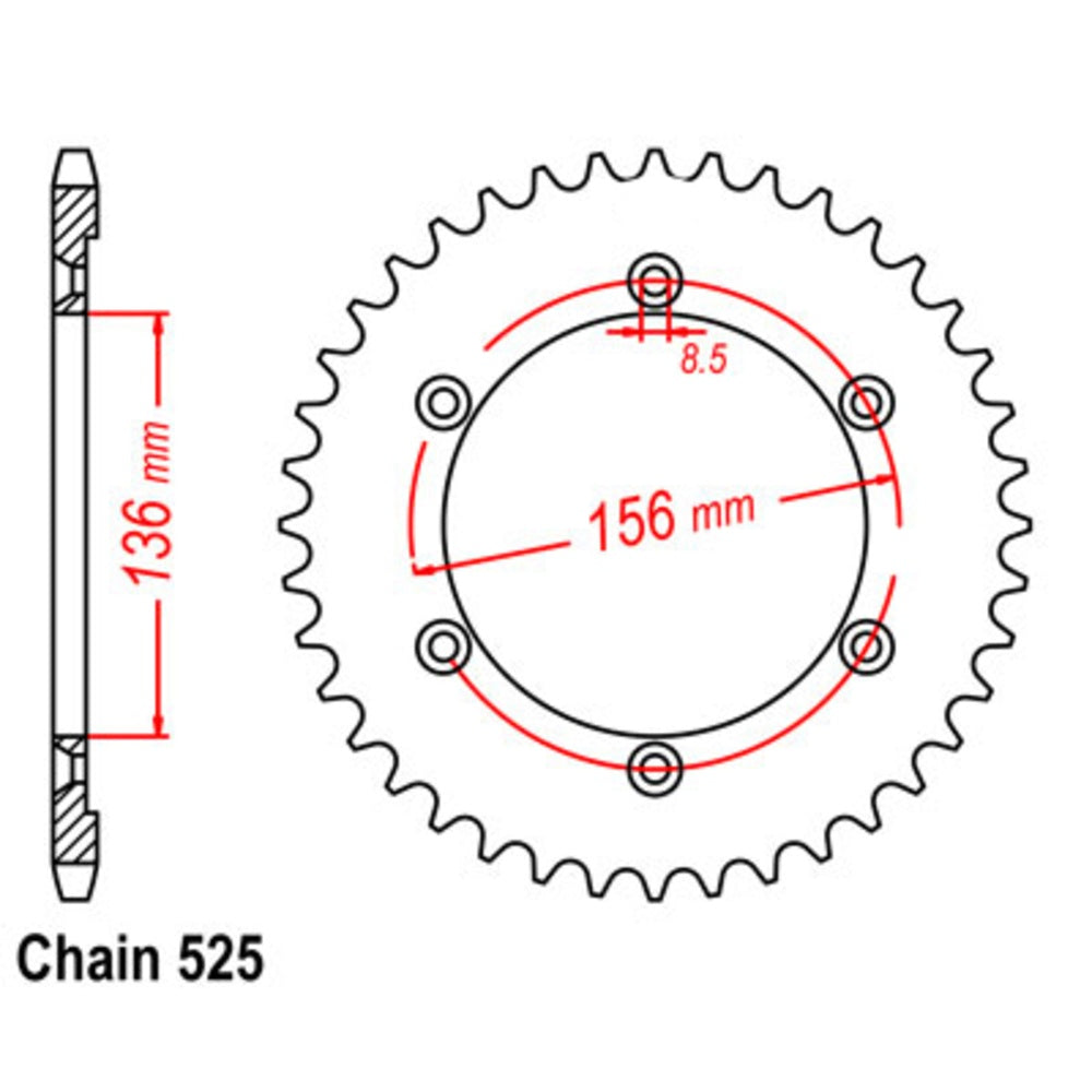 SUPERSPROX 44T Sprocket Steel-Rear For SUZUKI DR650SE, XF650 FREEWIND 11-32E-44 | Australian Moto Spares