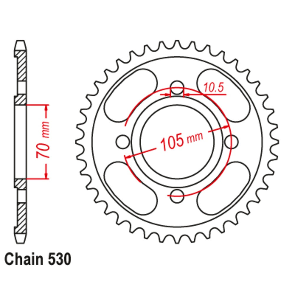 New MTX 38T Sprocket Steel - Rear For HONDA 11-367-38 | Australian Moto Spares