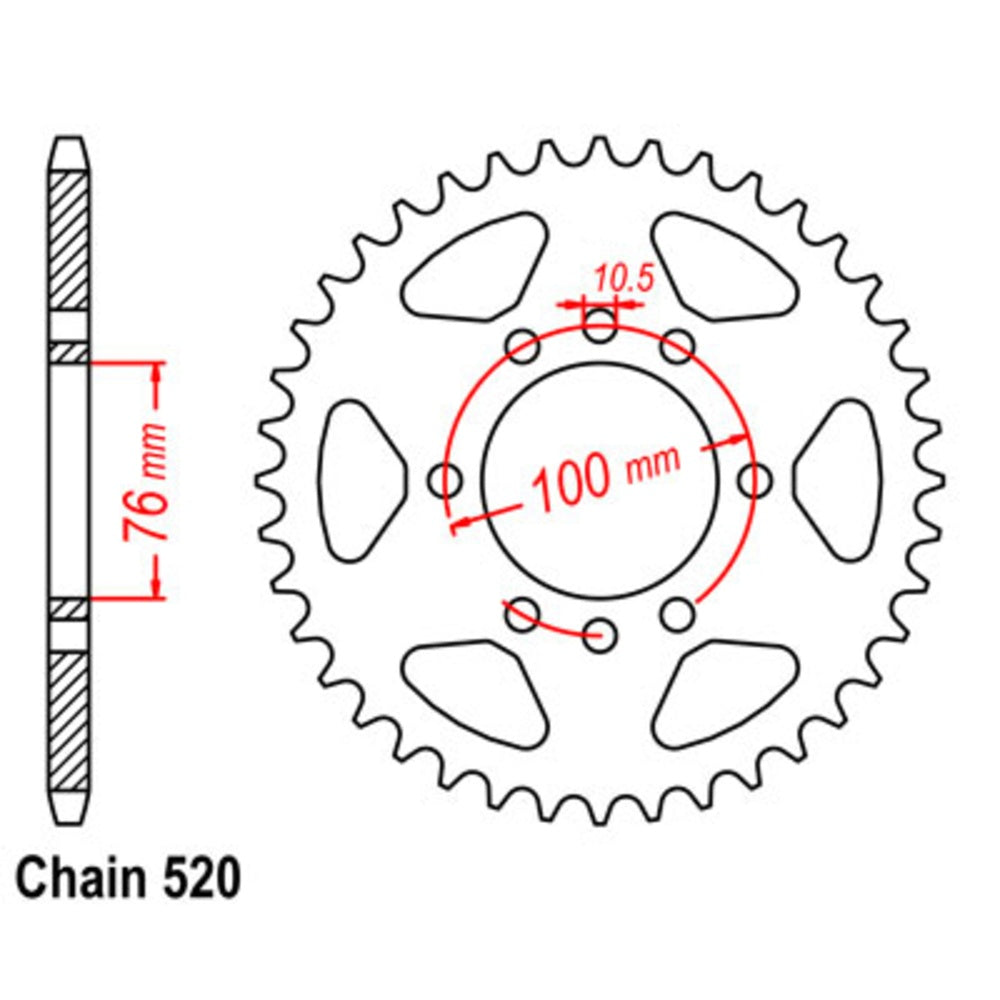 New MTX 43T Sprocket Steel - Rear For SUZUKI 11-374-43 | Australian Moto Spares