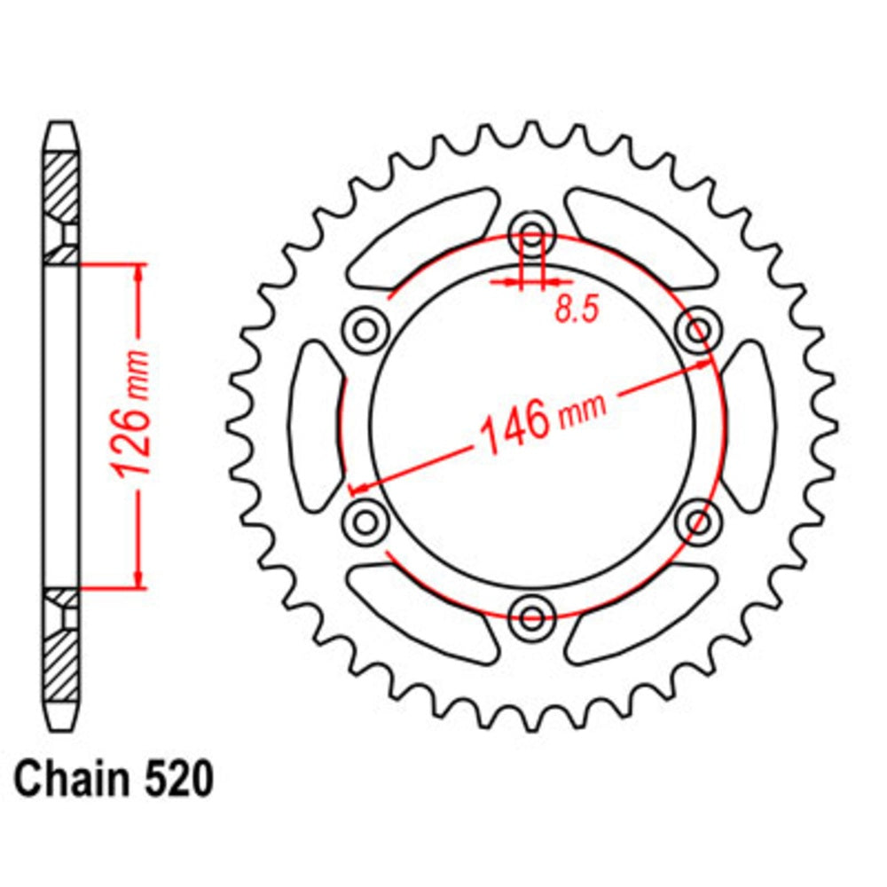 New SUPERSPROX 41T Sprocket Steel - Rear For KAWASAKI KLX400R 11-402-41 | Australian Moto Spares