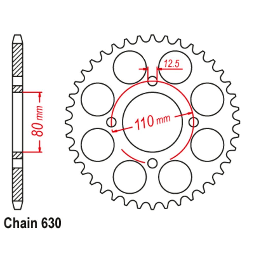 SUPERSPROX 38T Sprocket Steel - Rear For HONDA CB750, CB750F, CB750K 11-405-38 | Australian Moto Spares