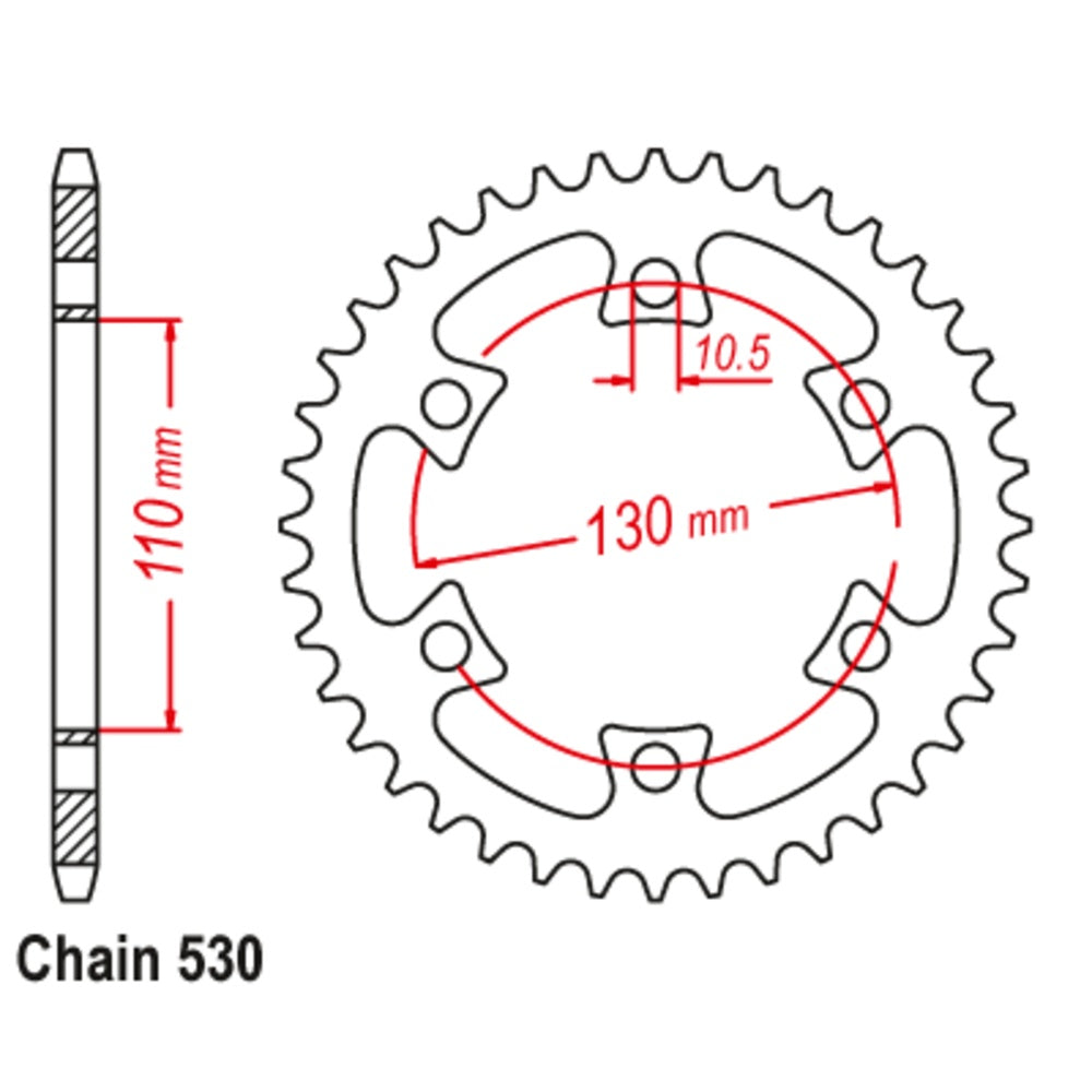 New MTX 40T Sprocket Steel - Rear For CAN-AM DS650 11-421-40 | Australian Moto Spares