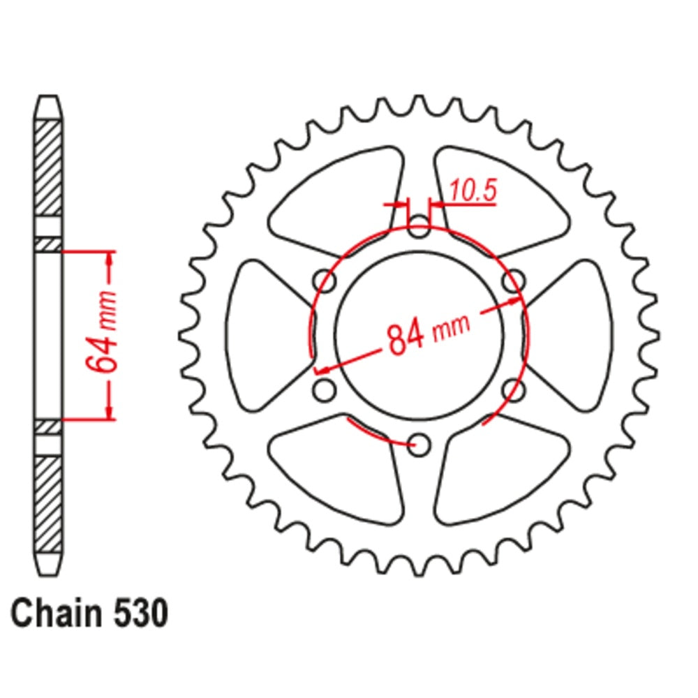 New SUPERSPROX 45T Sprocket Steel - Rear For SUZUKI 11-440-45 | Australian Moto Spares