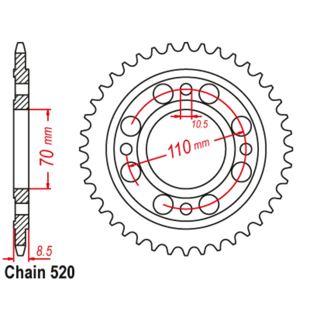New SUPERSPROX 41T Sprocket Steel - Rear For HONDA 11-443-41 | Australian Moto Spares