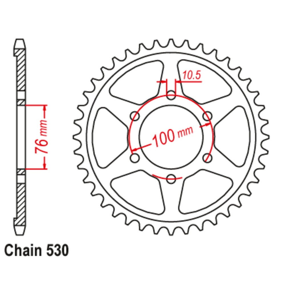 New MTX Rear Sprocket Steel Alternate Pitch For SUZUKI 11-476-38