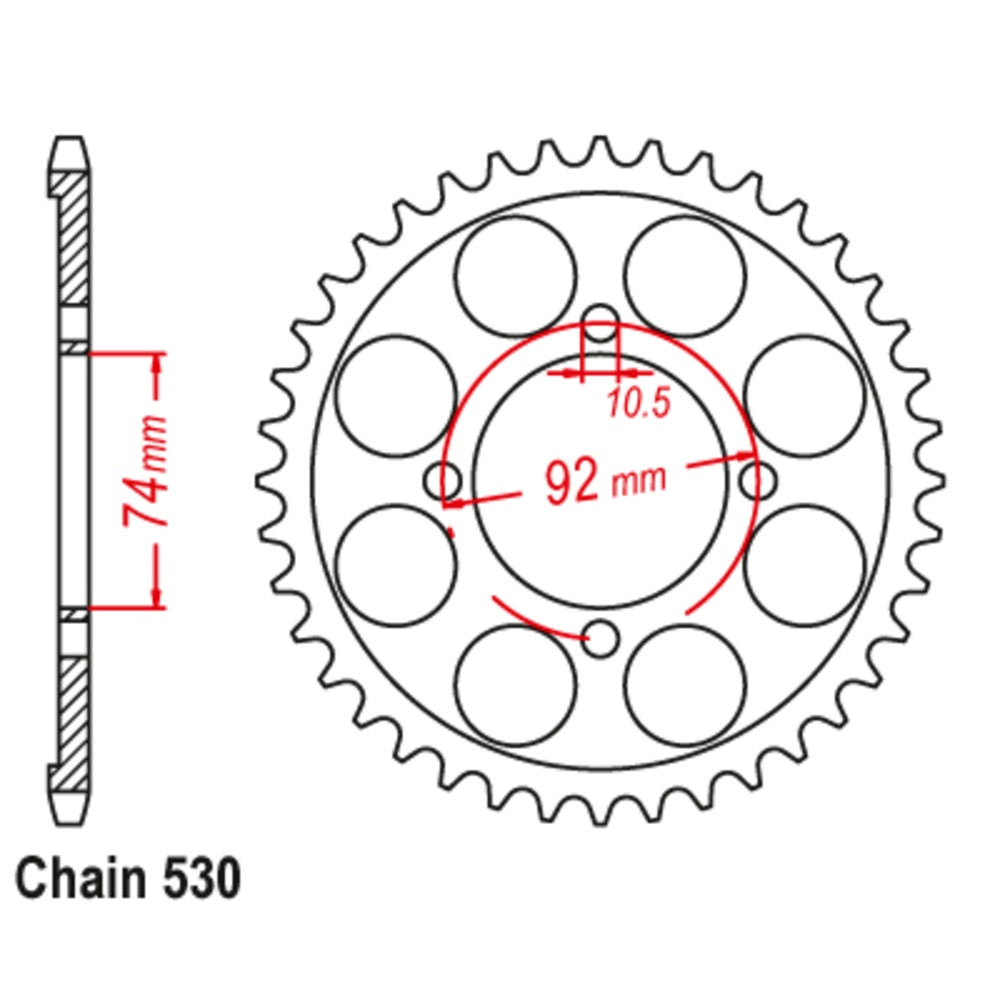 SUPERSPROX 39T Sprocket Steel - Rear For YAMAHA RD350 LC, RD250, RD350 11-4L0-39 | Australian Moto Spares