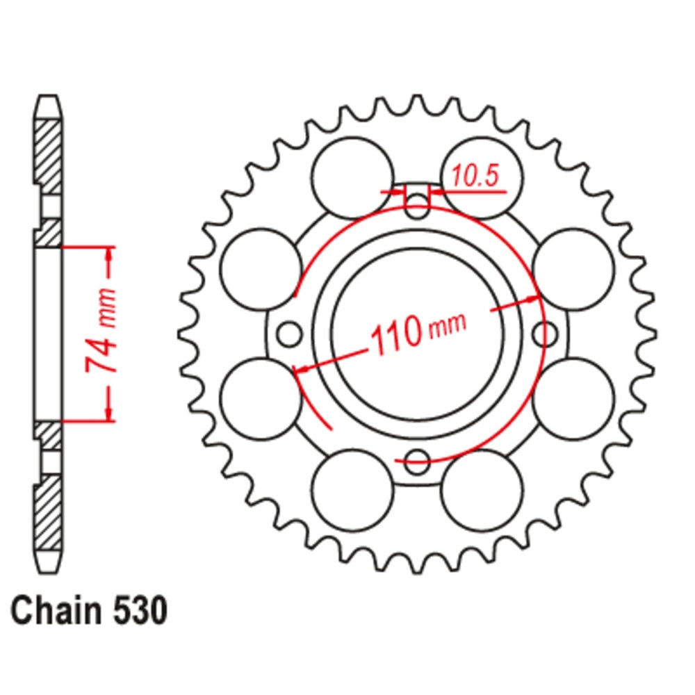 New SUPERSPROX 41T Sprocket Steel - Rear For YAMAHA RD250, RD250 LC 11-4L1-41 | Australian Moto Spares
