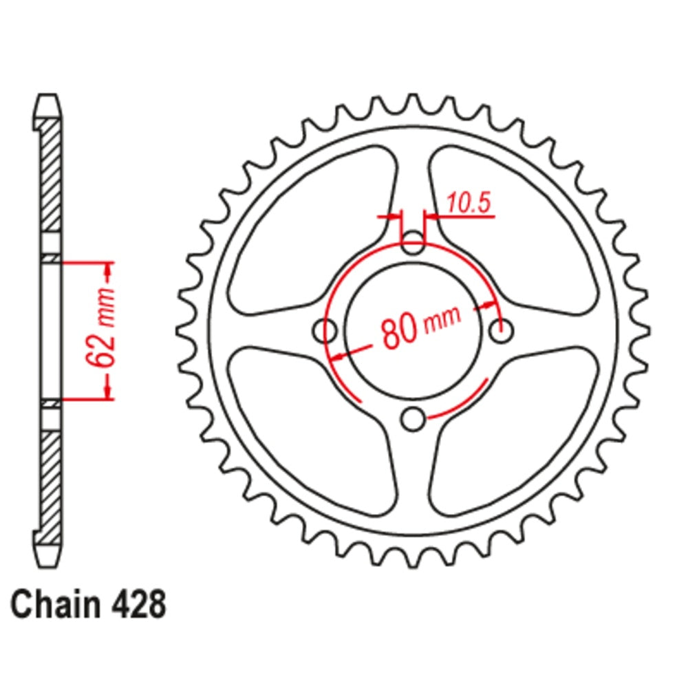 New SUPERSPROX 49T Sprocket Steel - Rear For YAMAHA 11-5HP-49 | Australian Moto Spares