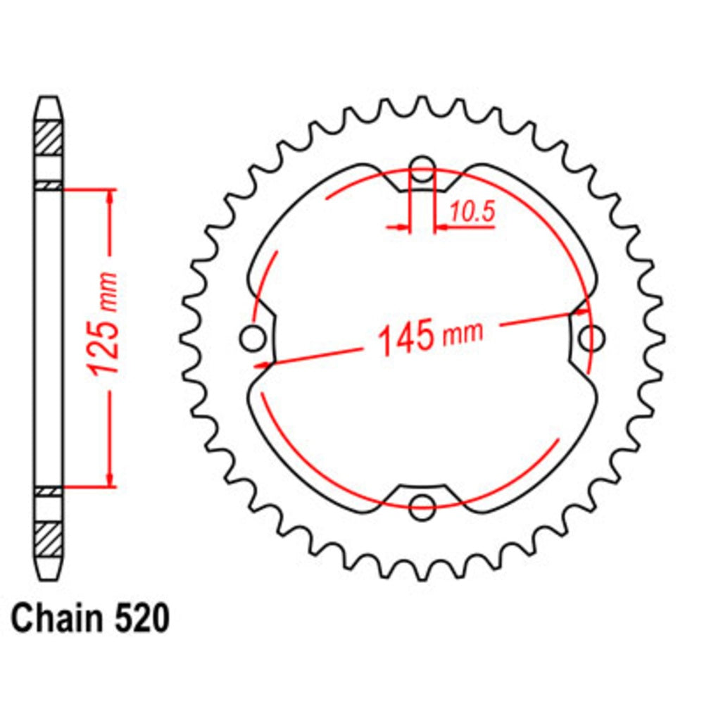 New SUPERSPROX 38T Sprocket Steel - Rear For YAMAHA 11-5TG-38 | Australian Moto Spares