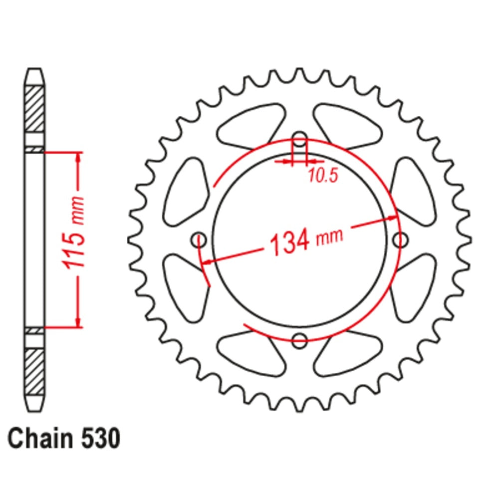 New MTX 48T Sprocket Steel - Rear For CAGIVA, DUCATI 11-718-48 | Australian Moto Spares