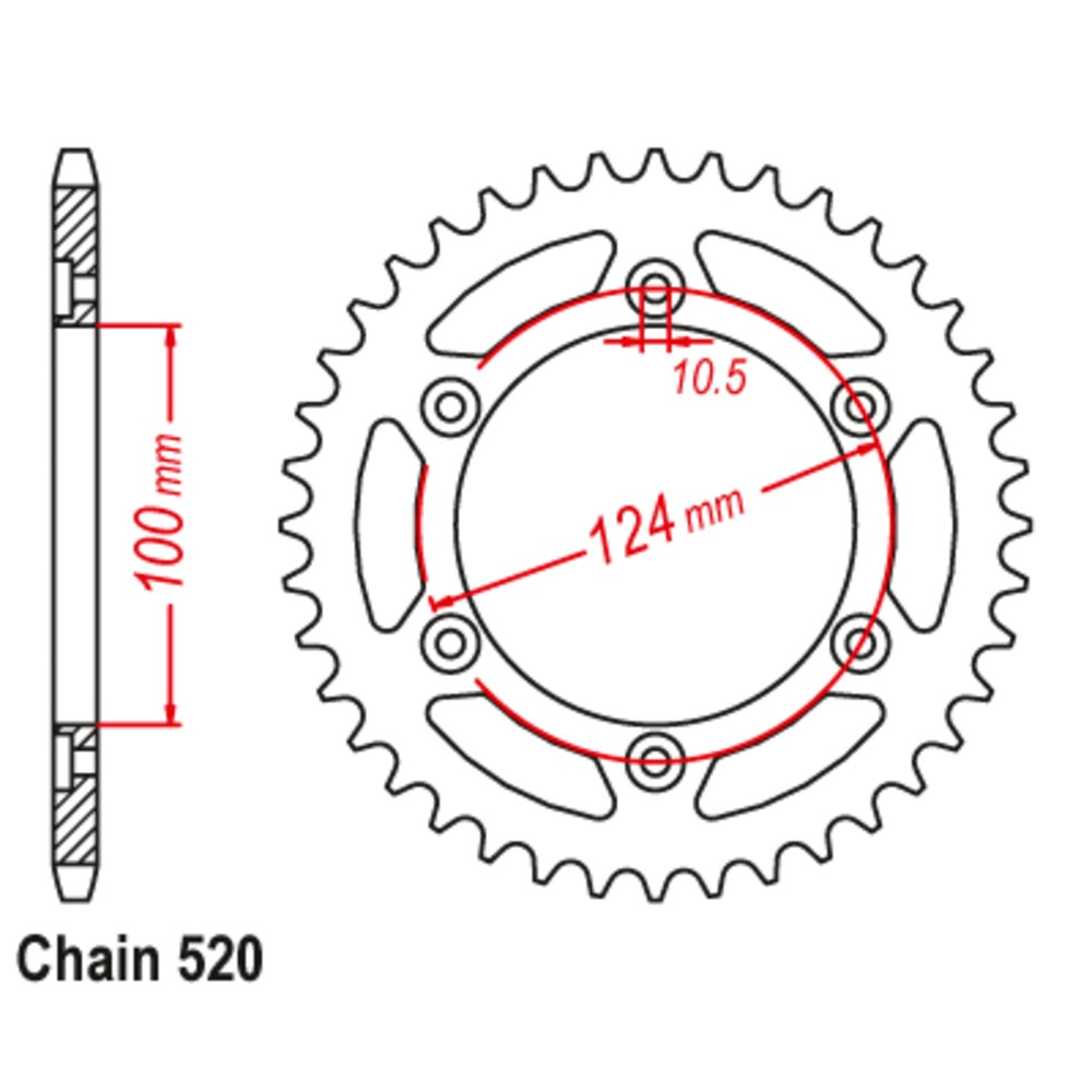 New MTX 45T Sprocket Steel - Rear For DUCATI 11-735-45 | Australian Moto Spares
