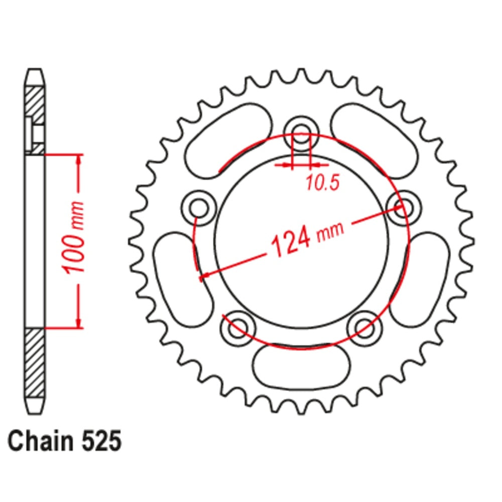 New MTX 36T Sprocket Steel - Rear For BENELLI, DUCATI 11-744-36 | Australian Moto Spares
