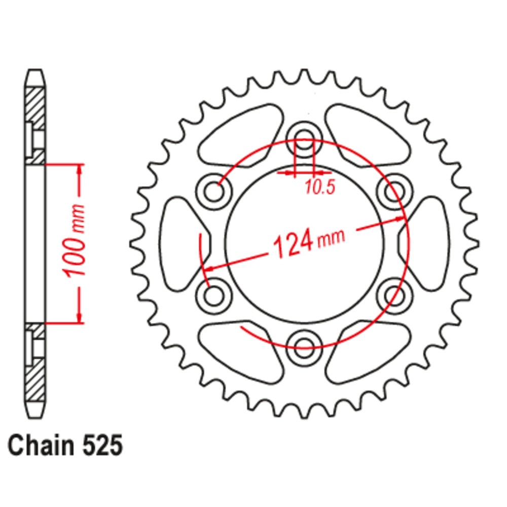New MTX 38T Sprocket Steel - Rear For DUCATI 11-745-38 | Australian Moto Spares