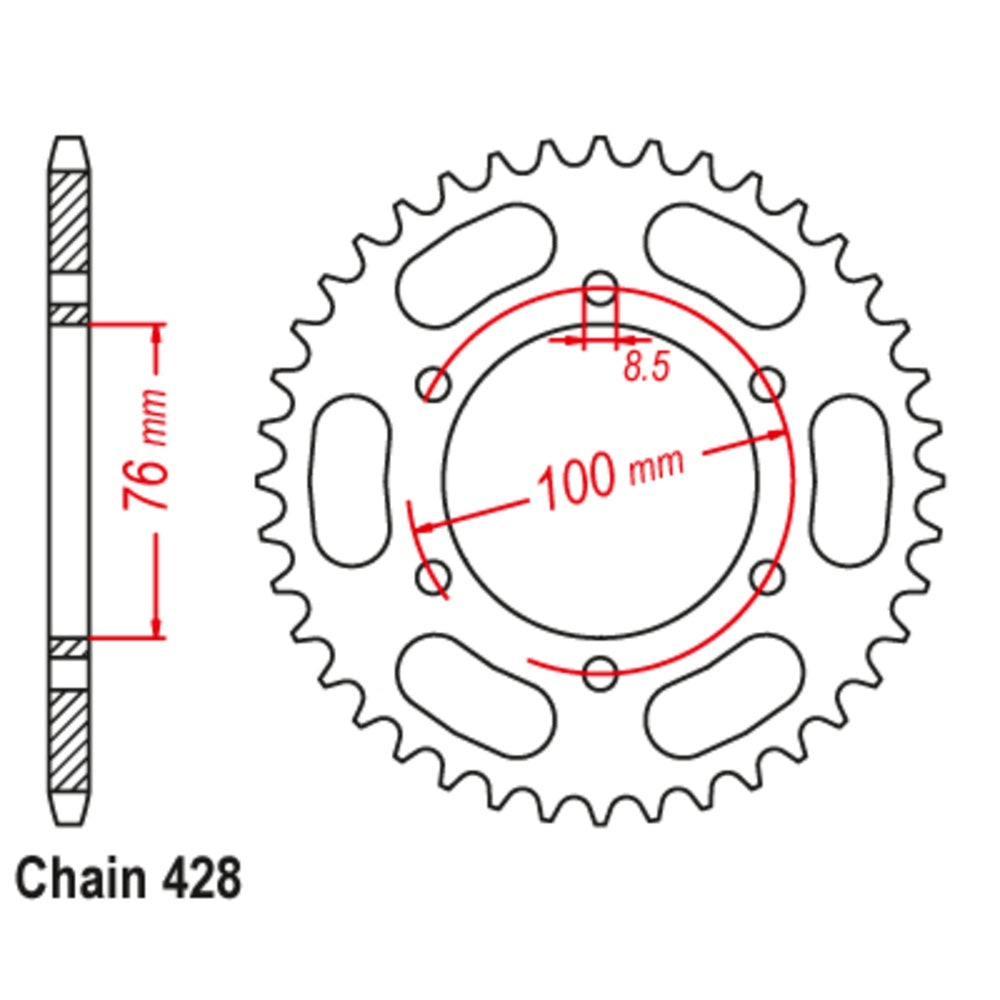 New SUPERSPROX 48T Sprocket Steel - Rear For YAMAHA 11-844-48 | Australian Moto Spares