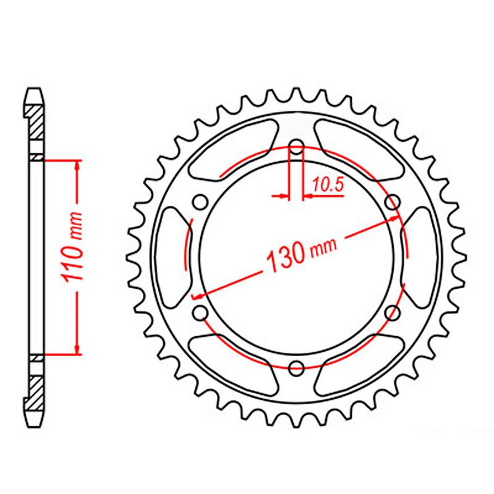 New MTX 1876 Steel Sprocket - Rear #525 (44T) #SPR438544 | Australian Moto Spares