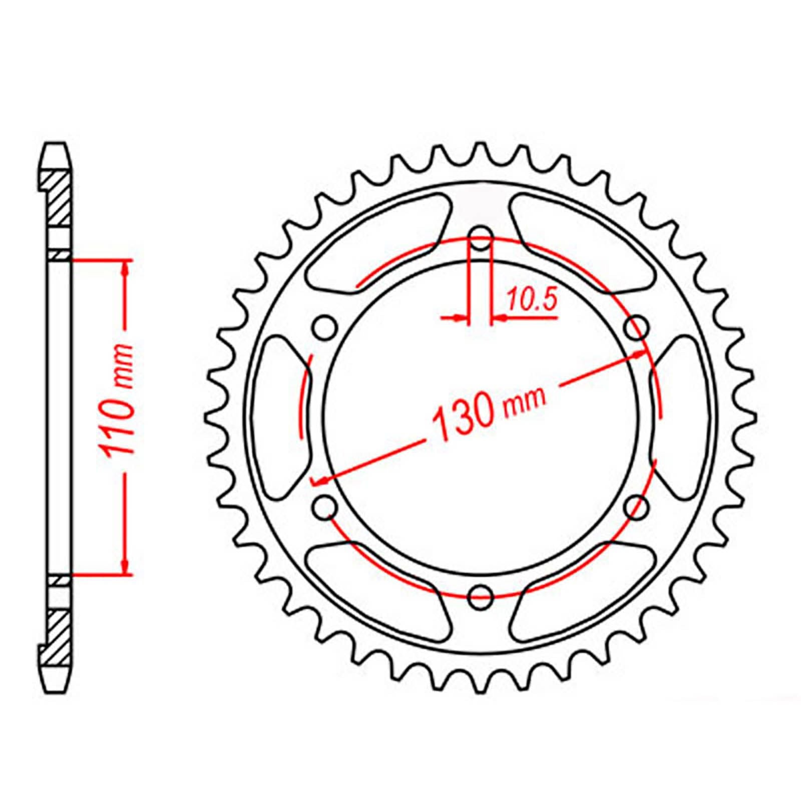 New MTX 1876 Steel Sprocket - Rear #525 (44T) #SPR438544