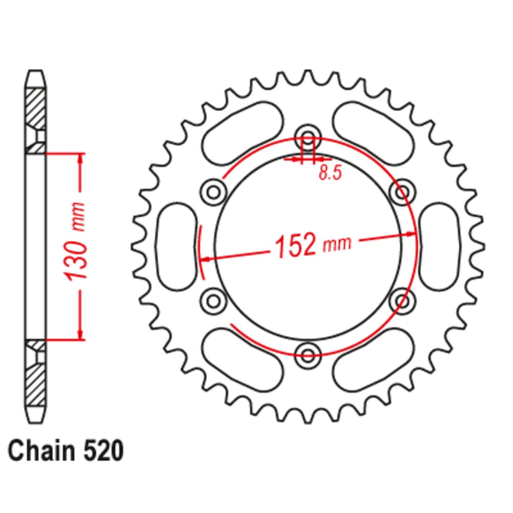 New MTX 48T Sprocket Steel - Rear For BMW G450 X 11-BM8-48 | Australian Moto Spares