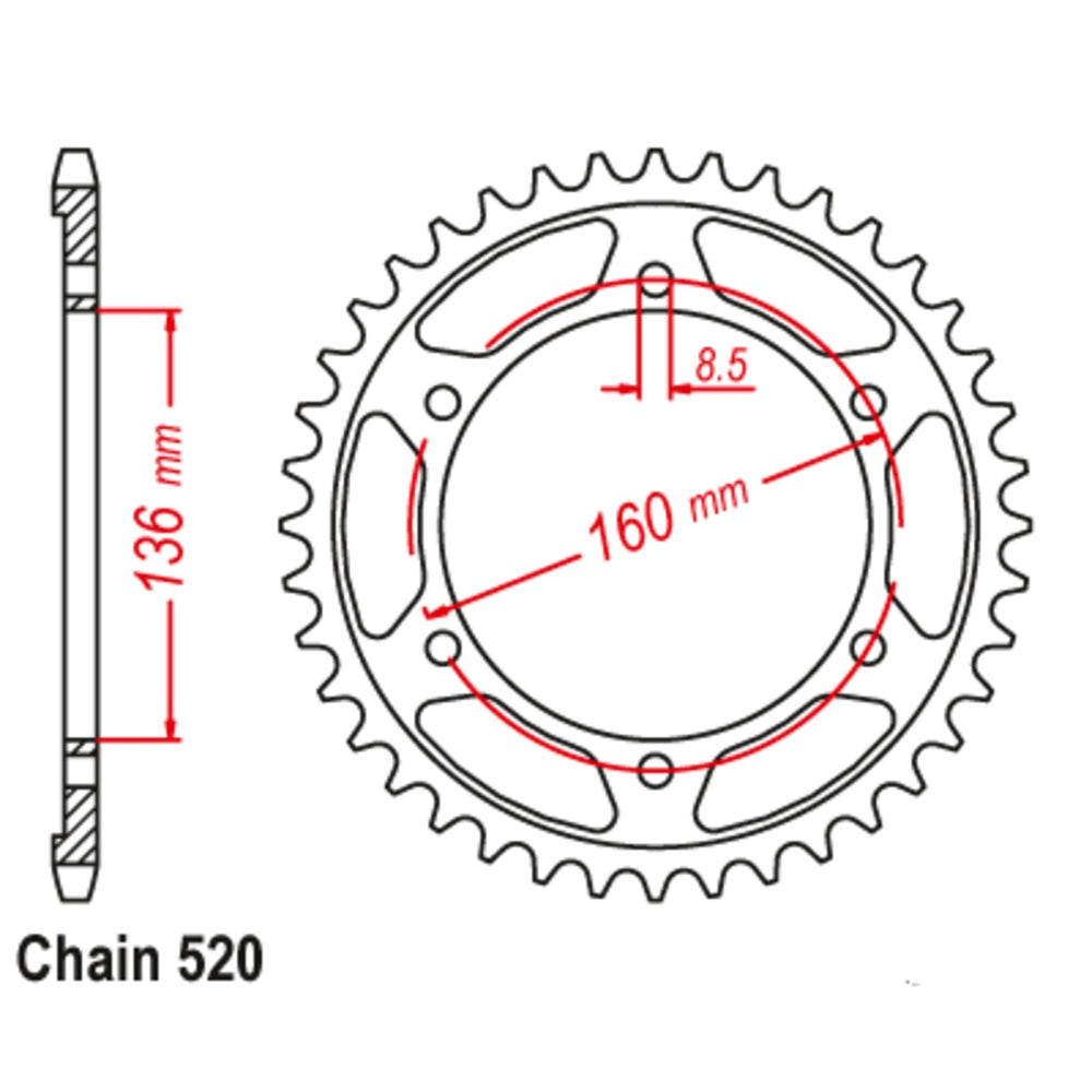 New SUPERSPROX 49T Sprocket Steel - Rear For APRILIA, BMW, HUSQVARNA 11-BMW-49 | Australian Moto Spares