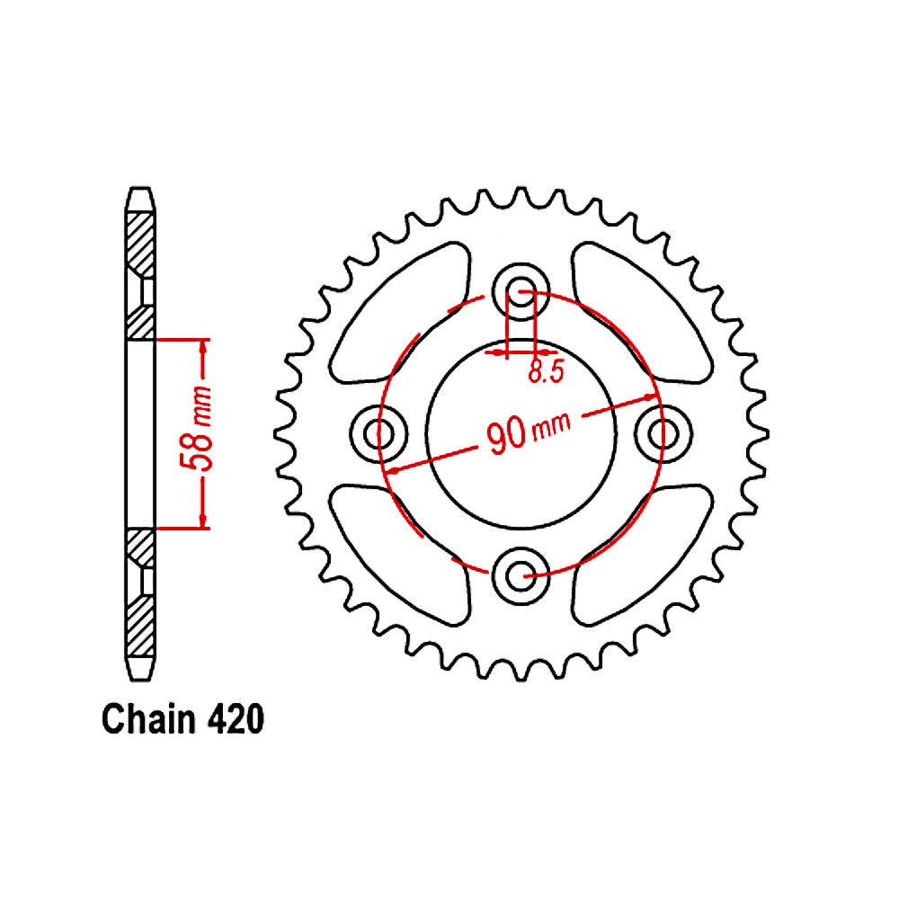 SUPERSPROX 37T Sprocket Steel-Rear For HONDA 50 MONKEY, CRF50F, XR50R 11-GEL-37 | Australian Moto Spares