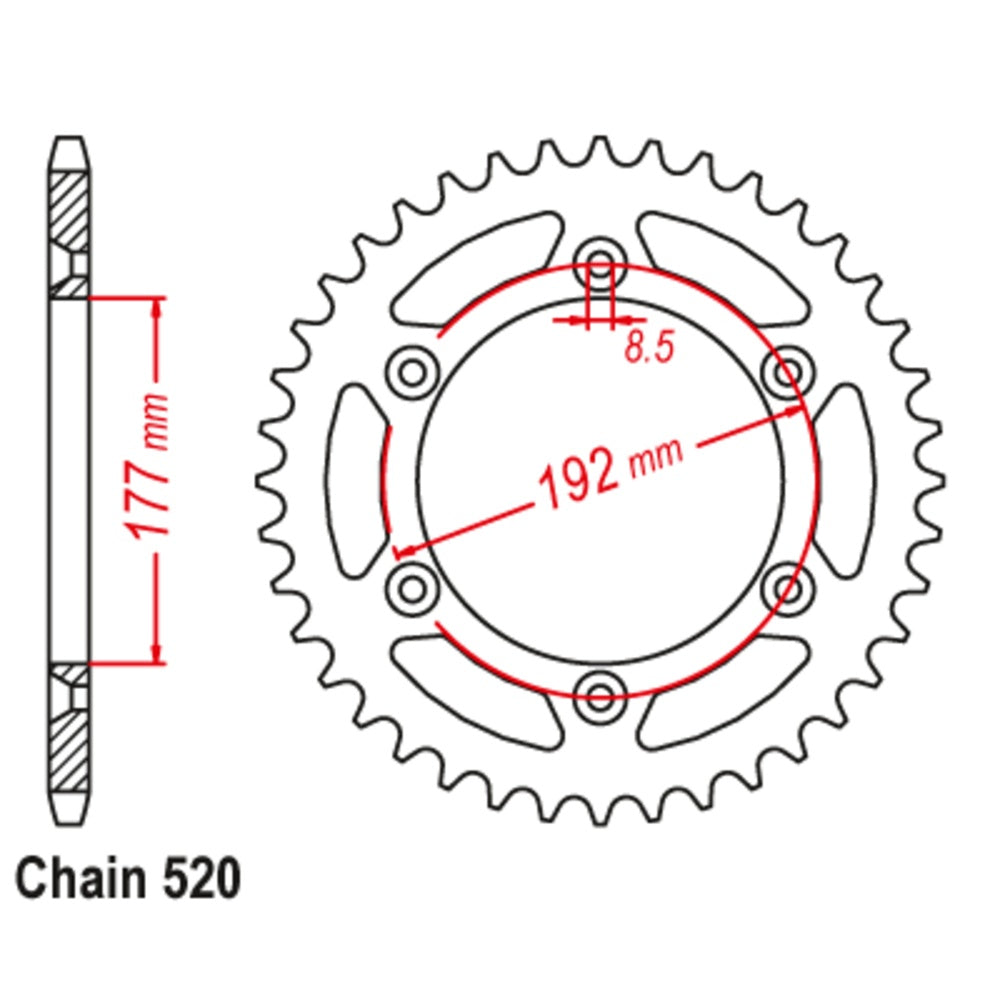 New MTX 48T Sprocket Steel - Rear For HUSQVARNA 11-HSQ1-48 | Australian Moto Spares